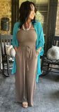 Strapless Jumpsuit in Mocha L XL