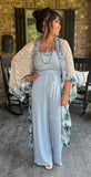 Strapless Jumpsuit in Ash Blue M-XL