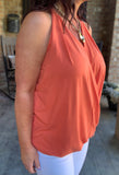 Keep It Simple Top in Butter Orange XL 2X 3X