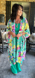 Paradise Pretty Kimono in Emerald S/M M/L XL/1X