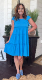 Pretty Ruffles Dress in Ice Blue
