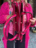 Pretty Patent Handbag in Fuchsia