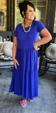 Simply Sweet Dress in Bright Blue M-2X
