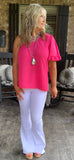 Care Free Blouse in Hot Pink S and M
