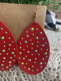 All the Extra Leather Crystal Earrings