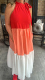 Red Peach Pretty Dress S M