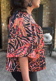 Dressy Animal Print Blouse in Cherry S-L
