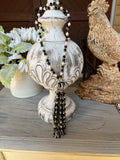 Emma Tassel Necklace in Black