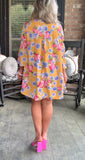 Spring Bouquet Dress in Yellow S-2x