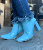 Bethany Blue Patent Boots 5.5 -8
