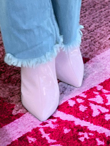 Baby Pink Patent Booties