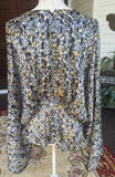 Navy Gold Cheetah Blouse