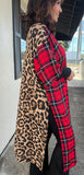 Plaid & Leopard Kimono One Size Fit