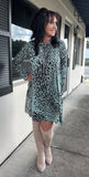 Aqua Animal Print Dress S M