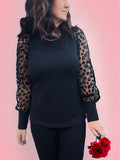 Precious Puff Sleeve Leopard Top