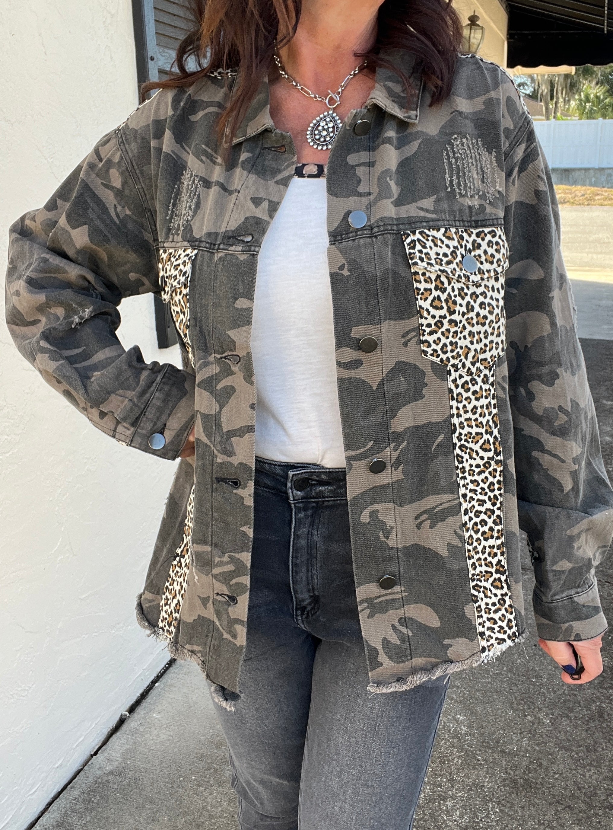 Buy Human Made Leopard Denim Work Jacket 'Black' - HM27JK019