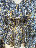 Navy Gold Cheetah Blouse