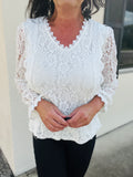 Evonne White Lace Blouse S-L