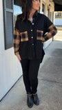 Cassie Black Plaid Shacket S-XL