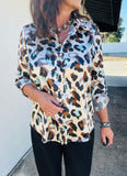 Champagne Leopard in the Sky Blouse