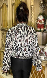 Leopard Tie Front Cardigan