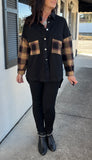 Cassie Black Plaid Shacket S-XL