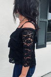 Little Black Lace Blouse S-L