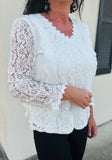 Evonne White Lace Blouse S-L