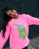 Neon Pink Who Christmas Sweatshirt