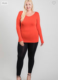 Black One Size Fit Seamless Long Sleeve Top Plus