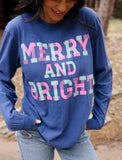 Plaid Merry and Bright Long Sleeve T