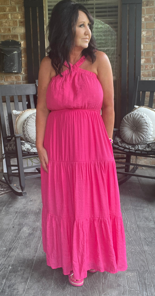 Everyday is a Vacation Dress in Hot Pink S-L The FrilLEE Lily Boutique Everyday is a Vacation Dress in Hot Pink S-L The FrilLEE Lily Boutique