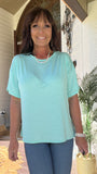 Vintage Spring Lace Top in Mint