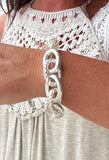 Silver Pearl Link Bracelet