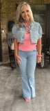 The Daphne Cropped Denim Jacket S M