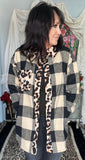 Plaid Leopard Shacket M