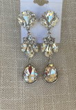 Silver Crystal Vintage Drop Earrings