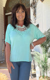 Vintage Spring Lace Top in Mint S-L