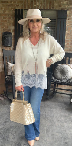 Ivory Lace Sweater