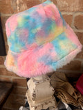 Cotton Candy Fur Bucket Hat