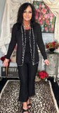 Ruffled Sweetheart Ribbed Cardigan S M 3X