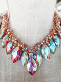 Rose Gold AB Crystal Statement Necklace