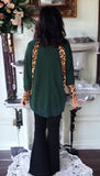 Emerald Leopard Top S-2X