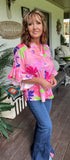 Tropical Neon Blouse S M