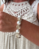 Silver Pearl Link Bracelet