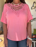 Vintage Spring Lace Top in Rose S L