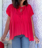 Everyday Sweet Top in Red/Coral