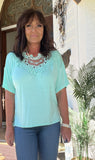 Vintage Spring Lace Top in Mint