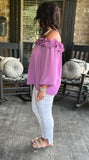 Ruffled Delight Blouse in Orchid