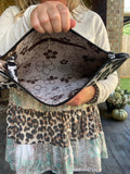 Madison Clutch in Grey Leopard